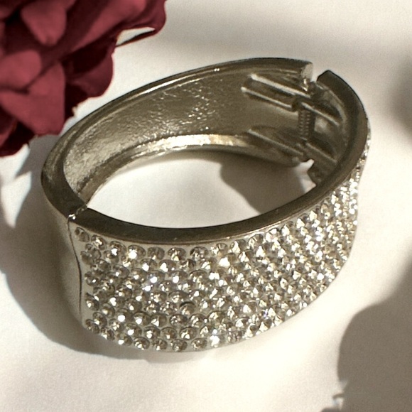 Noir Glam Crystal Hinged Cuff Bracelet - NEW - Picture 4 of 10